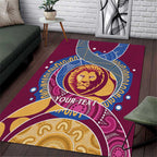 Brisbane Lions Football Custom Area Rug Premiers Proud Aboriginal Art - Aussie Hoodie