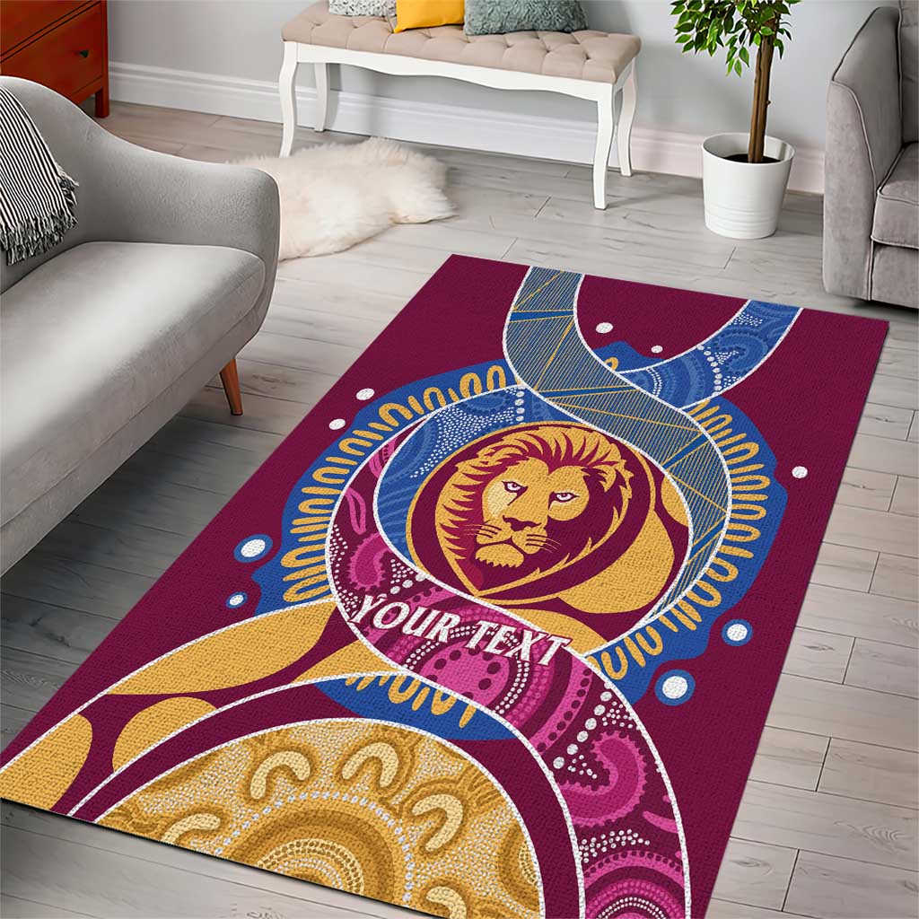 Brisbane Lions Football Custom Area Rug Premiers Proud Aboriginal Art - Aussie Hoodie