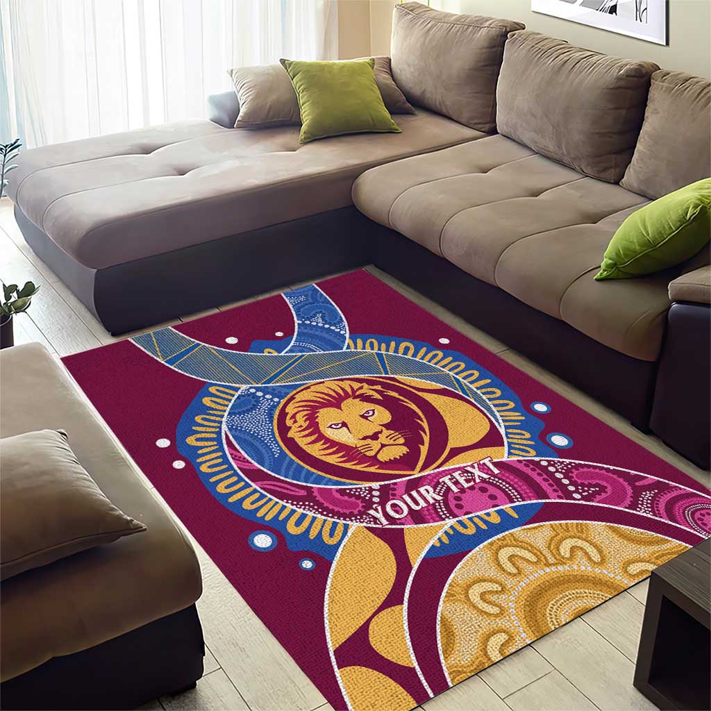 Brisbane Lions Football Custom Area Rug Premiers Proud Aboriginal Art - Aussie Hoodie