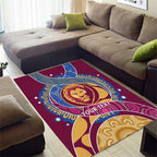 Brisbane Lions Football Custom Area Rug Premiers Proud Aboriginal Art - Aussie Hoodie