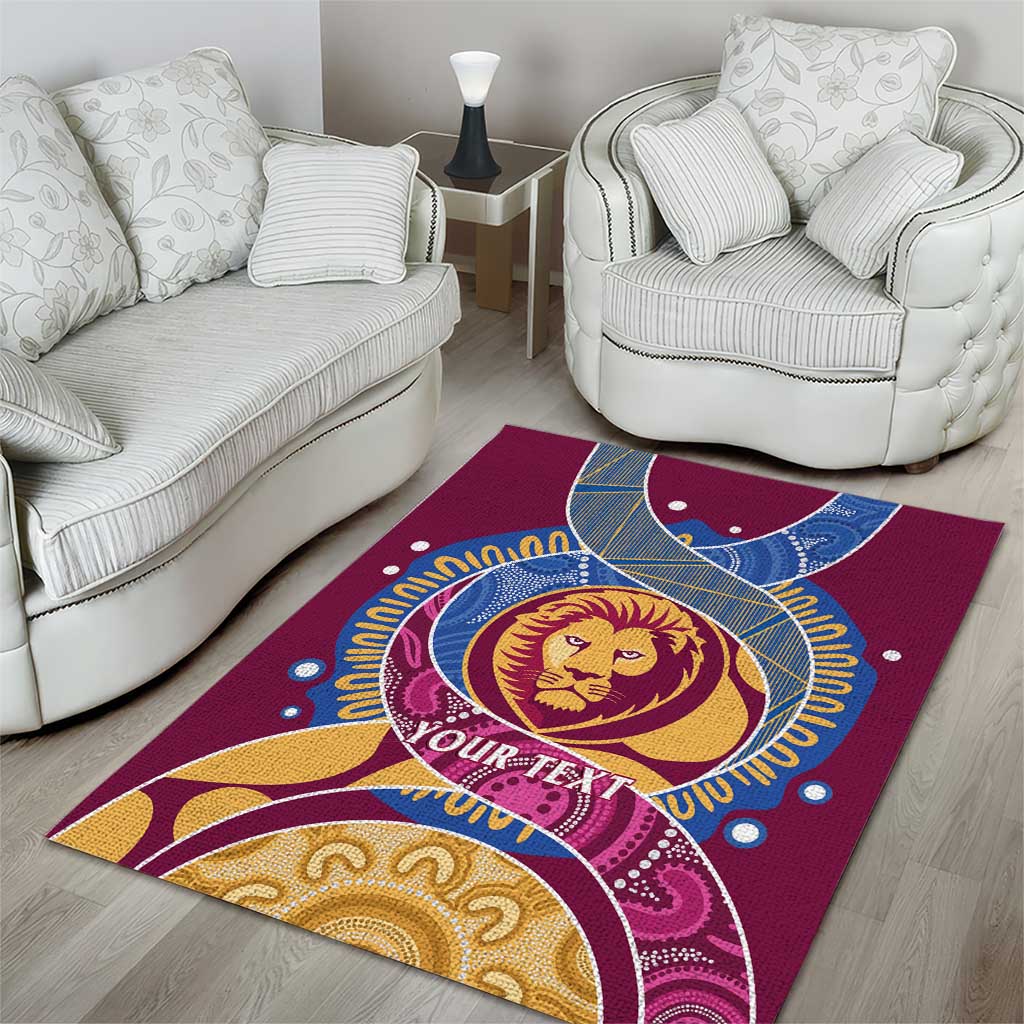 Brisbane Lions Football Custom Area Rug Premiers Proud Aboriginal Art - Aussie Hoodie