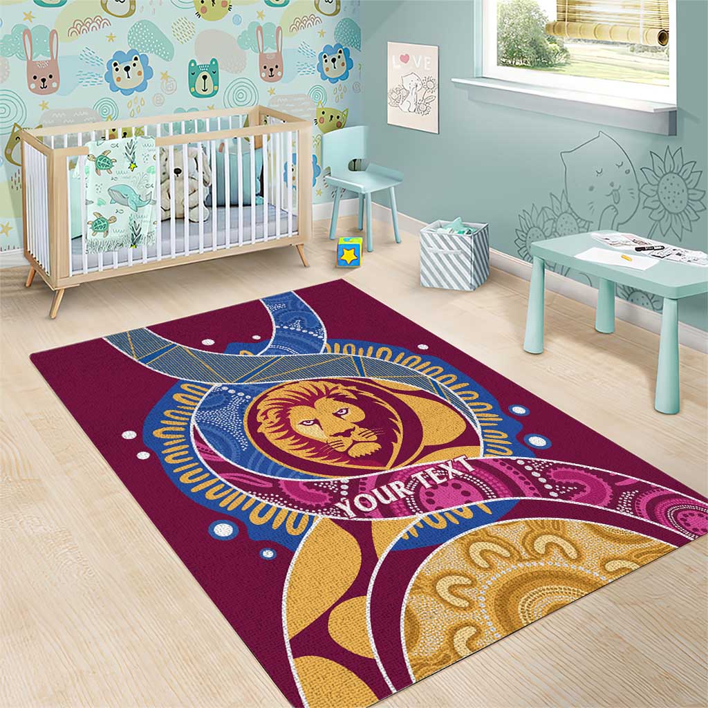 Brisbane Lions Football Custom Area Rug Premiers Proud Aboriginal Art - Aussie Hoodie