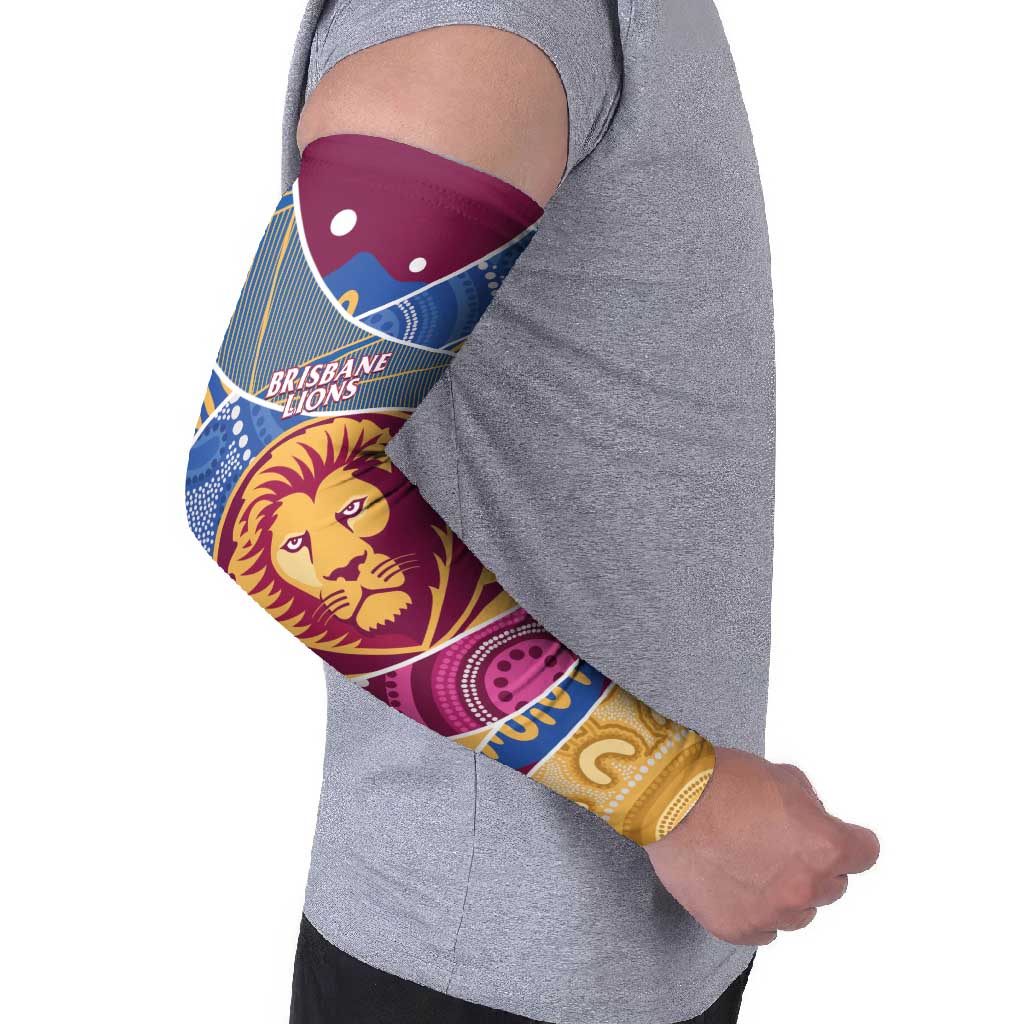 Brisbane Lions Football Custom Arm Sleeves Premiers Proud Aboriginal Art - Aussie Hoodie