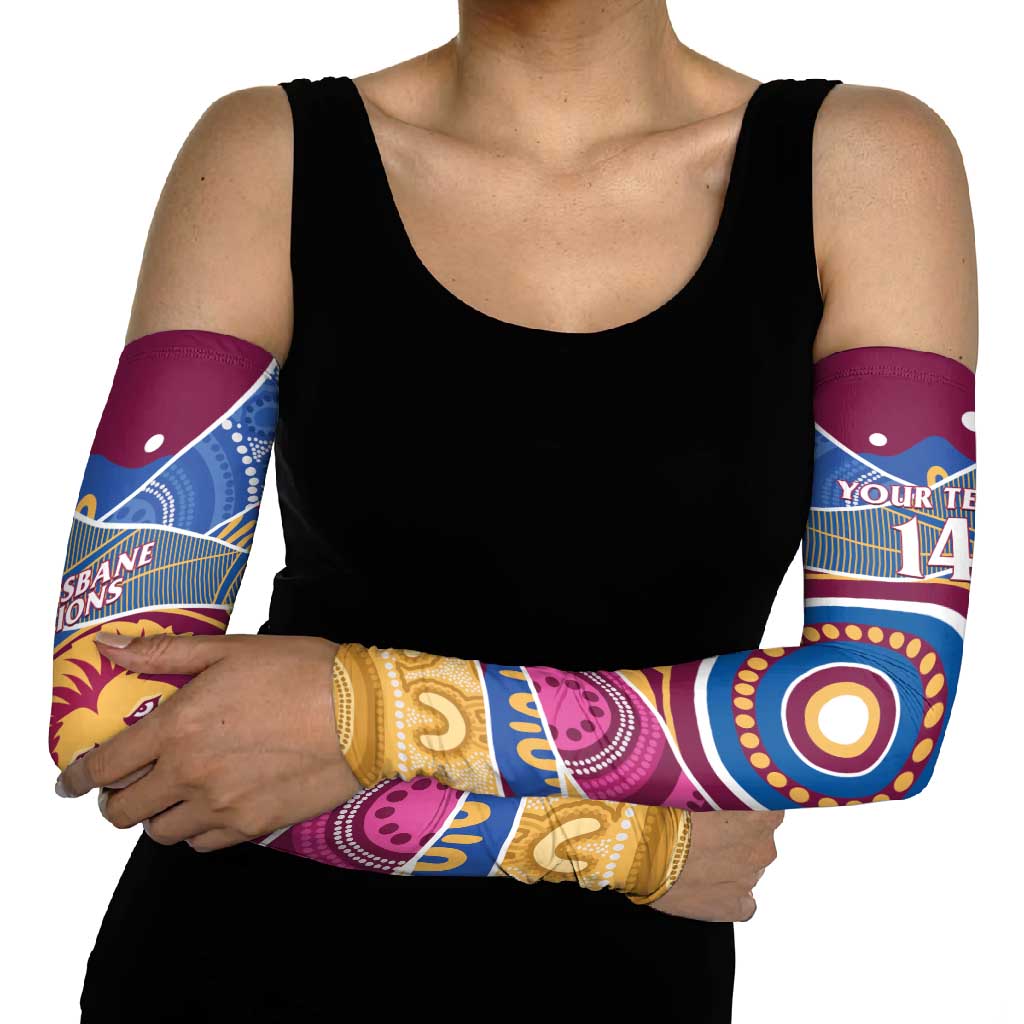 Brisbane Lions Football Custom Arm Sleeves Premiers Proud Aboriginal Art - Aussie Hoodie