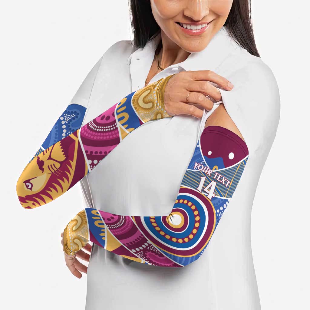Brisbane Lions Football Custom Arm Sleeves Premiers Proud Aboriginal Art - Aussie Hoodie