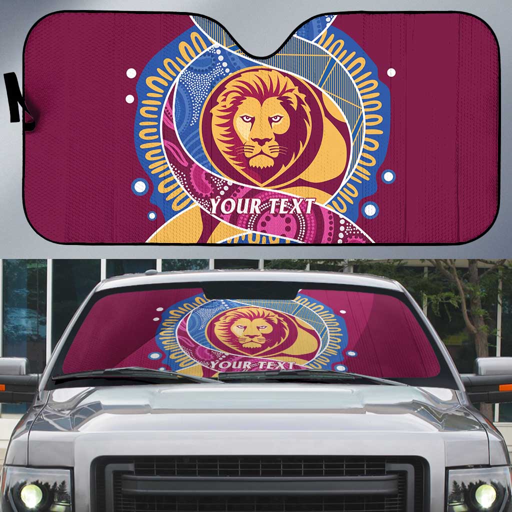 Brisbane Lions Football Custom Auto Sun Shade Premiers Proud Aboriginal Art - Aussie Hoodie