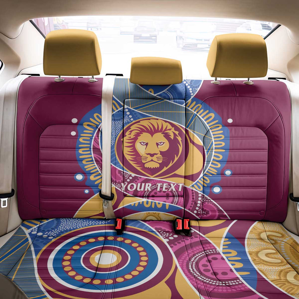 Brisbane Lions Football Custom Back Car Seat Cover Premiers Proud Aboriginal Art - Aussie Hoodie