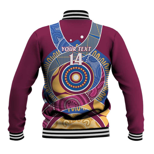 Brisbane Lions Football Custom Baseball Jacket Premiers Proud Aboriginal Art - Aussie Hoodie