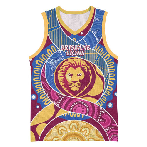 Brisbane Lions Football Custom Basketball Jersey Premiers Proud Aboriginal Art - Aussie Hoodie