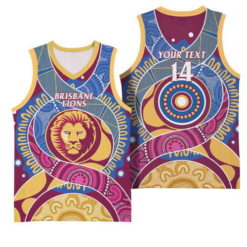 Brisbane Lions Football Custom Basketball Jersey Premiers Proud Aboriginal Art - Aussie Hoodie