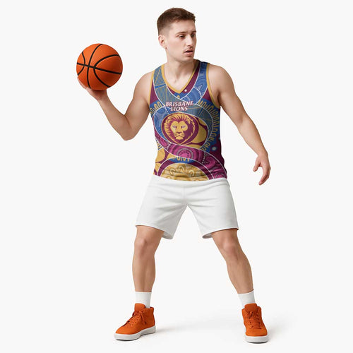 Brisbane Lions Football Custom Basketball Jersey Premiers Proud Aboriginal Art - Aussie Hoodie