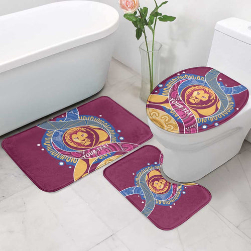 Brisbane Lions Football Custom Bathroom Set Premiers Proud Aboriginal Art - Aussie Hoodie
