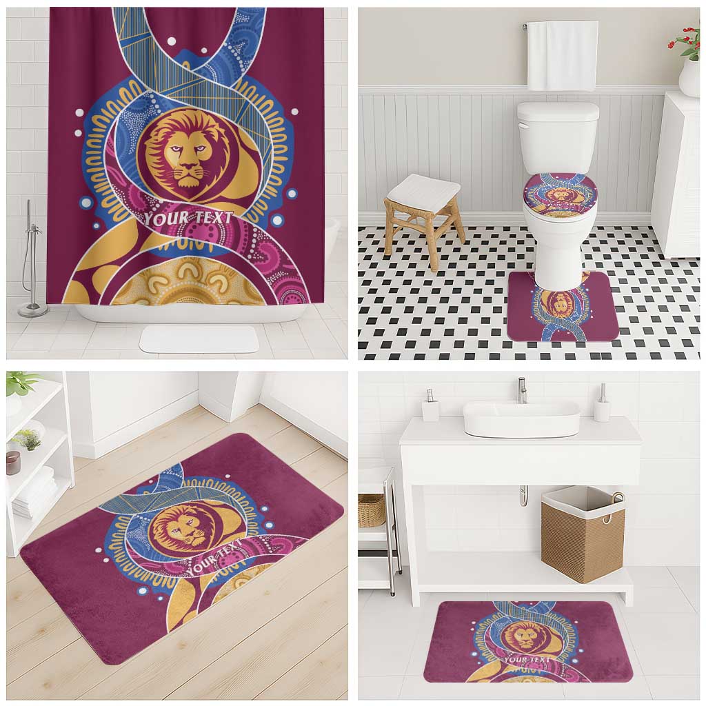 Brisbane Lions Football Custom Bathroom Set Premiers Proud Aboriginal Art - Aussie Hoodie