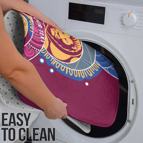 Brisbane Lions Football Custom Bathroom Set Premiers Proud Aboriginal Art - Aussie Hoodie