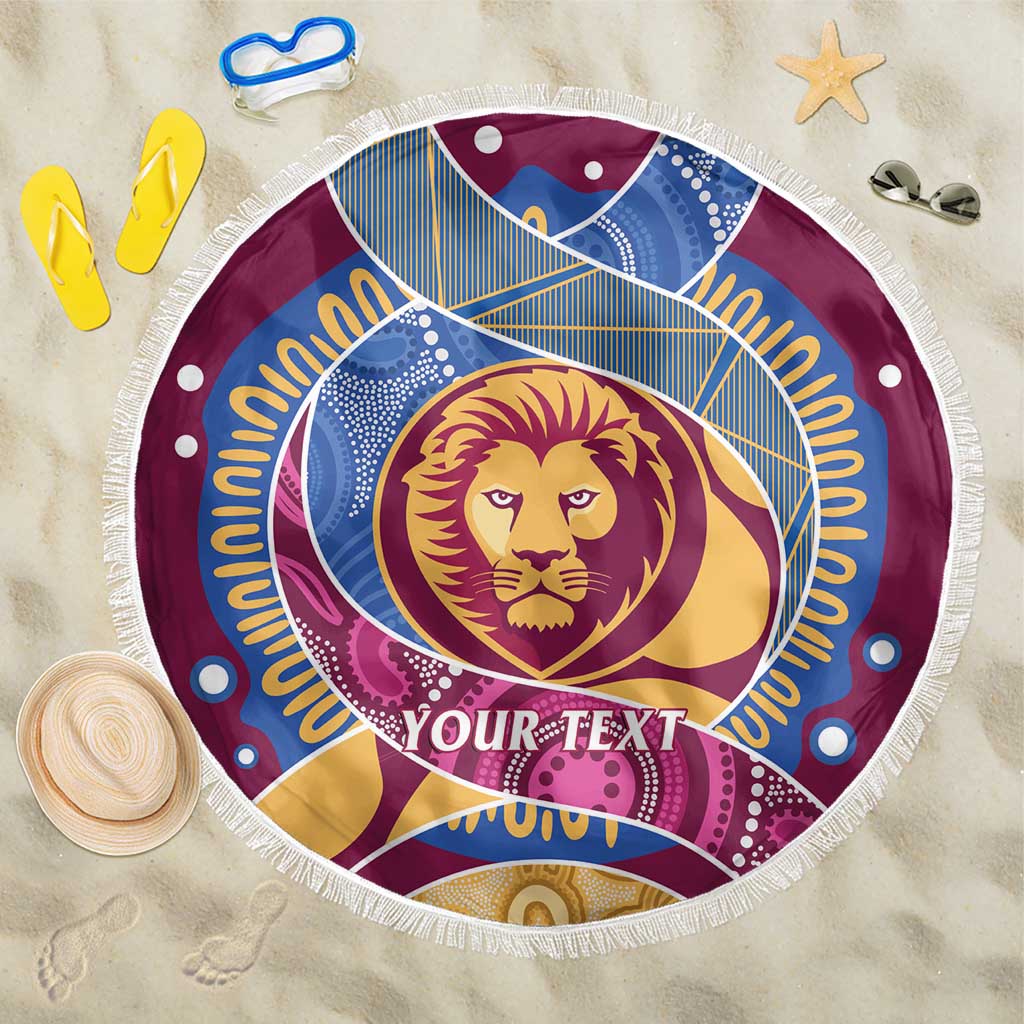 Brisbane Lions Football Custom Beach Blanket Premiers Proud Aboriginal Art - Aussie Hoodie