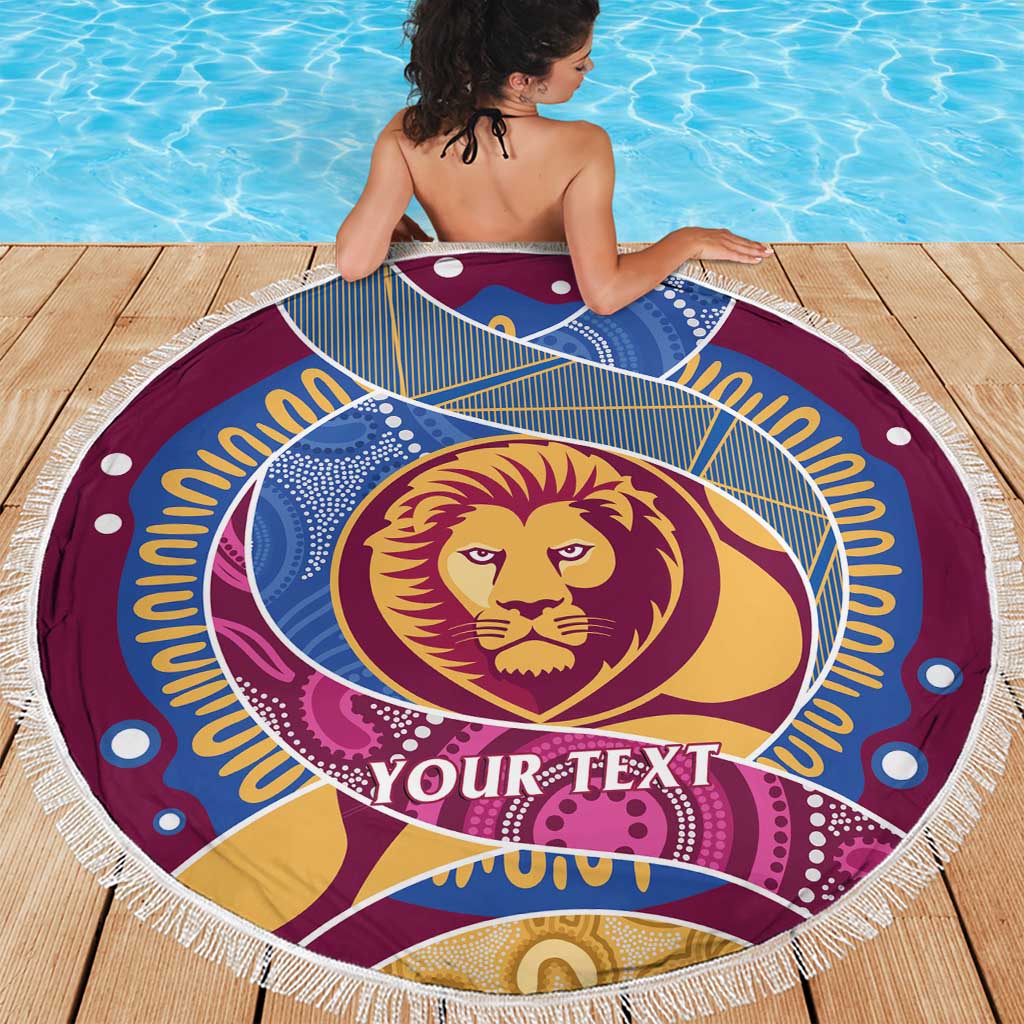 Brisbane Lions Football Custom Beach Blanket Premiers Proud Aboriginal Art - Aussie Hoodie