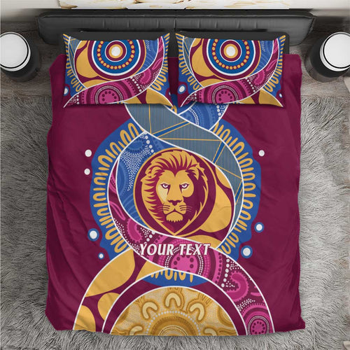 Brisbane Lions Football Custom Bedding Set Premiers Proud Aboriginal Art - Aussie Hoodie