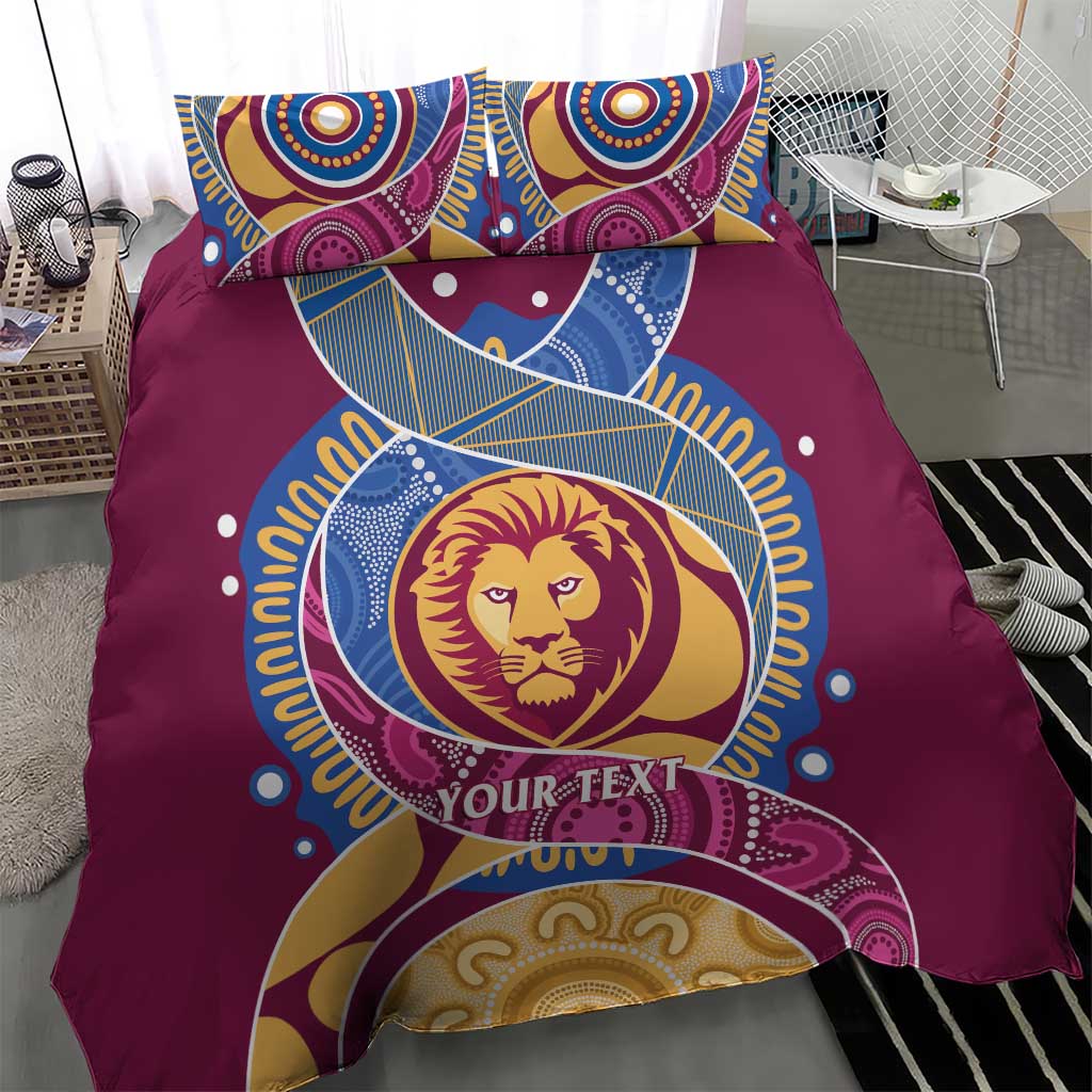 Brisbane Lions Football Custom Bedding Set Premiers Proud Aboriginal Art - Aussie Hoodie