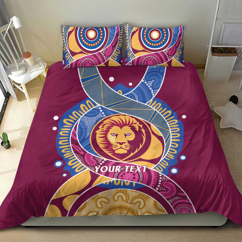 Brisbane Lions Football Custom Bedding Set Premiers Proud Aboriginal Art - Aussie Hoodie
