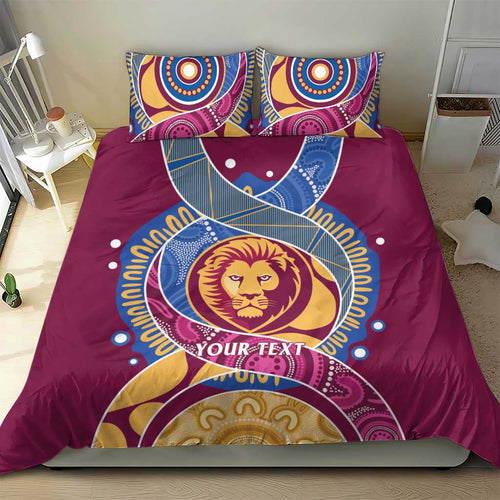 Brisbane Lions Football Custom Bedding Set Premiers Proud Aboriginal Art - Aussie Hoodie
