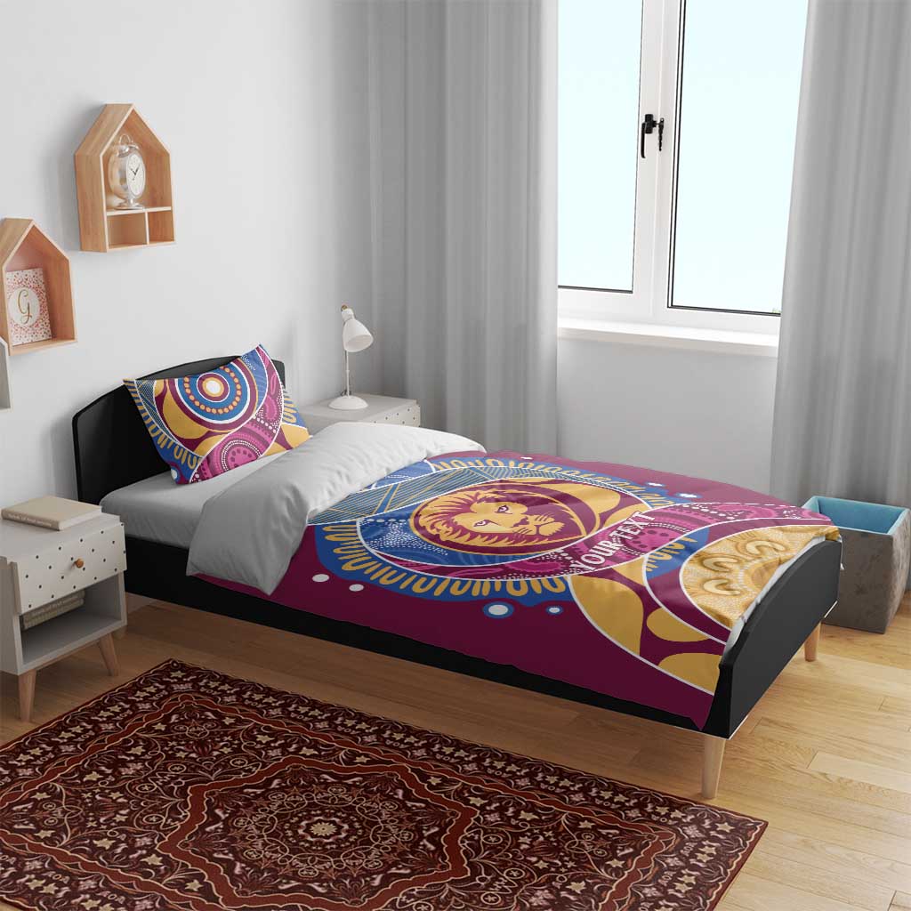Brisbane Lions Football Custom Bedding Set Premiers Proud Aboriginal Art - Aussie Hoodie