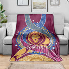 Brisbane Lions Football Custom Blanket Premiers Proud Aboriginal Art - Aussie Hoodie