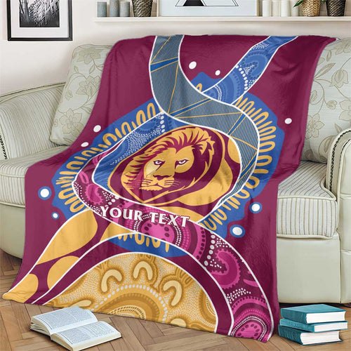 Brisbane Lions Football Custom Blanket Premiers Proud Aboriginal Art - Aussie Hoodie