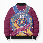 Brisbane Lions Football Custom Bomber Puffer Jacket Premiers Proud Aboriginal Art - Aussie Hoodie