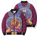 Brisbane Lions Football Custom Bomber Puffer Jacket Premiers Proud Aboriginal Art - Aussie Hoodie