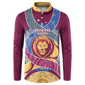 Brisbane Lions Football Custom Button Sweatshirt Premiers Proud Aboriginal Art - Aussie Hoodie