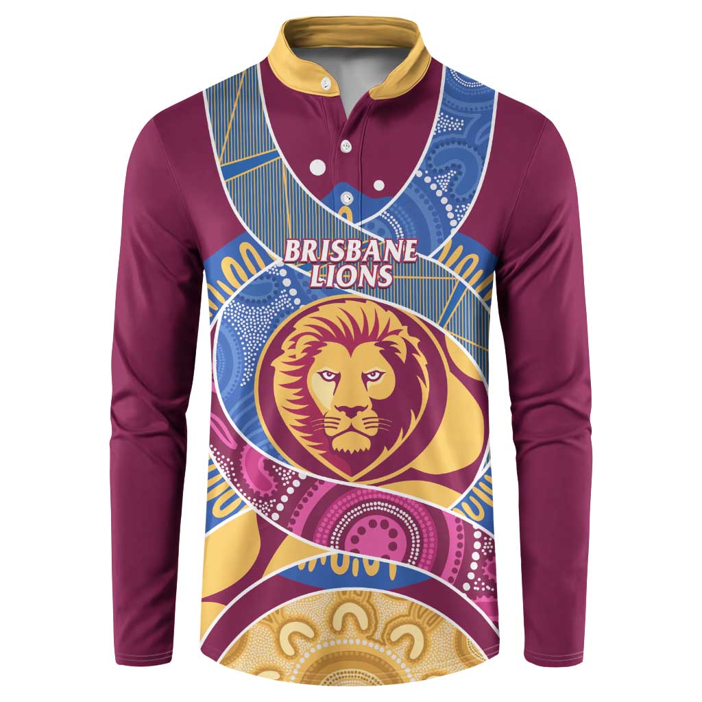Brisbane Lions Football Custom Button Sweatshirt Premiers Proud Aboriginal Art - Aussie Hoodie