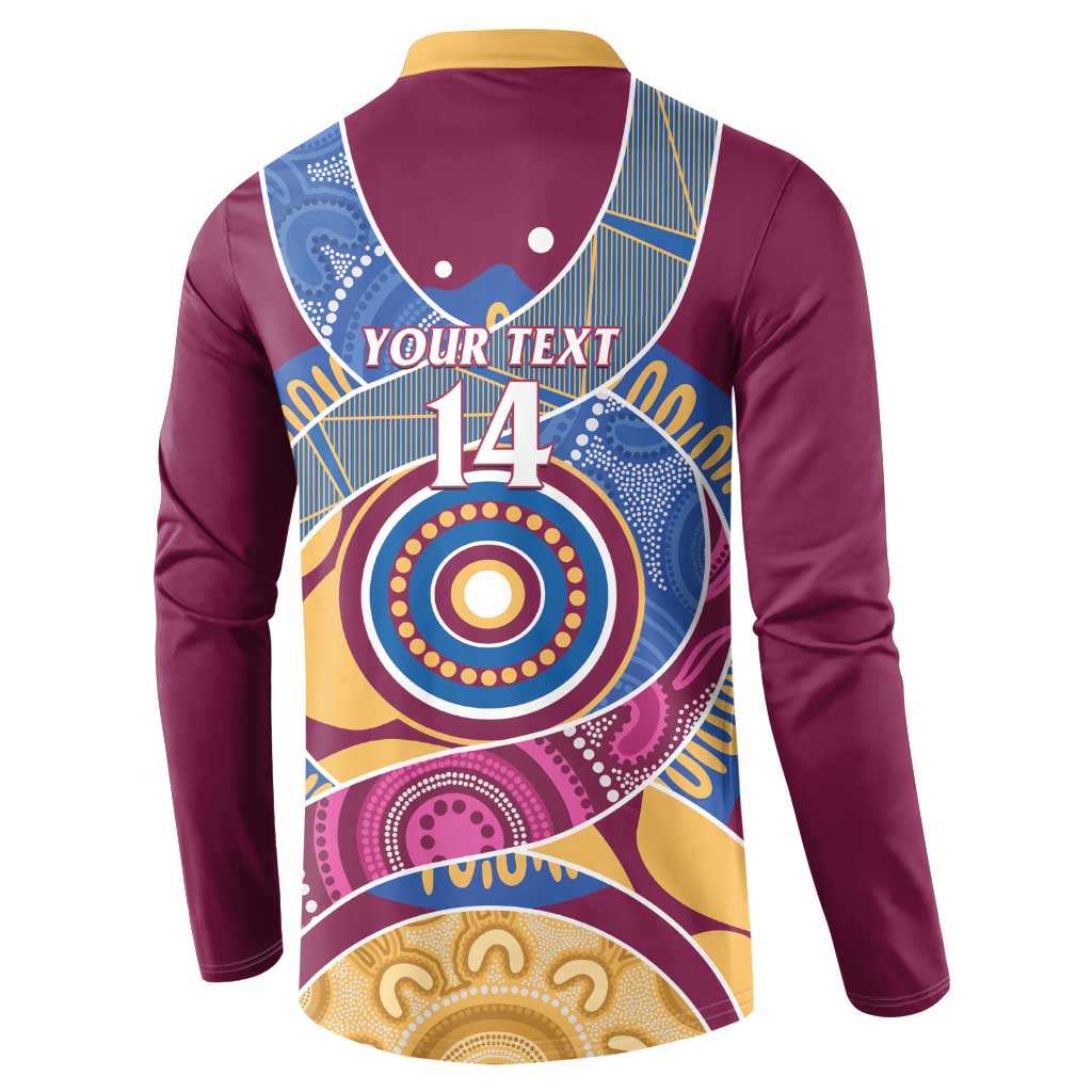 Brisbane Lions Football Custom Button Sweatshirt Premiers Proud Aboriginal Art - Aussie Hoodie