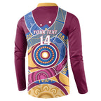 Brisbane Lions Football Custom Button Sweatshirt Premiers Proud Aboriginal Art - Aussie Hoodie