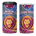 Brisbane Lions Football Custom 4 in 1 Can Cooler Tumbler Premiers Proud Aboriginal Art - Aussie Hoodie