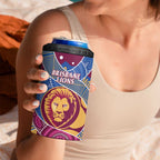 Brisbane Lions Football Custom 4 in 1 Can Cooler Tumbler Premiers Proud Aboriginal Art - Aussie Hoodie