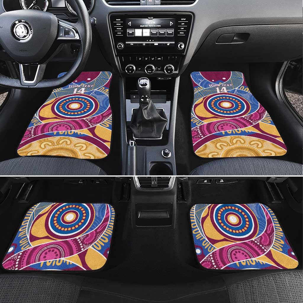 Brisbane Lions Football Custom Car Mats Premiers Proud Aboriginal Art - Aussie Hoodie