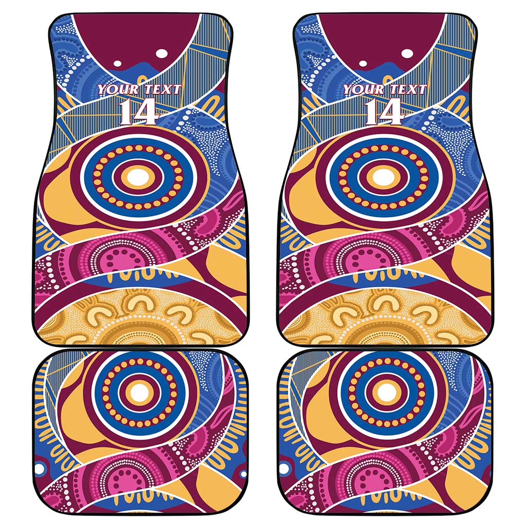 Brisbane Lions Football Custom Car Mats Premiers Proud Aboriginal Art - Aussie Hoodie