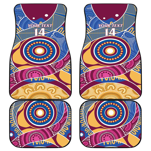 Brisbane Lions Football Custom Car Mats Premiers Proud Aboriginal Art - Aussie Hoodie