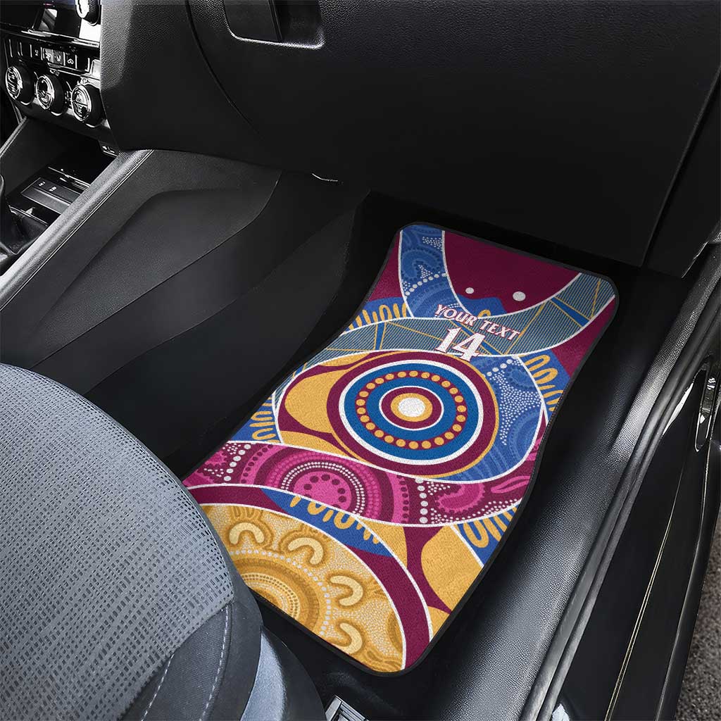 Brisbane Lions Football Custom Car Mats Premiers Proud Aboriginal Art - Aussie Hoodie