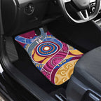 Brisbane Lions Football Custom Car Mats Premiers Proud Aboriginal Art - Aussie Hoodie
