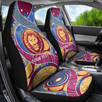 Brisbane Lions Football Custom Car Seat Cover Premiers Proud Aboriginal Art - Aussie Hoodie