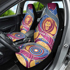 Brisbane Lions Football Custom Car Seat Cover Premiers Proud Aboriginal Art - Aussie Hoodie