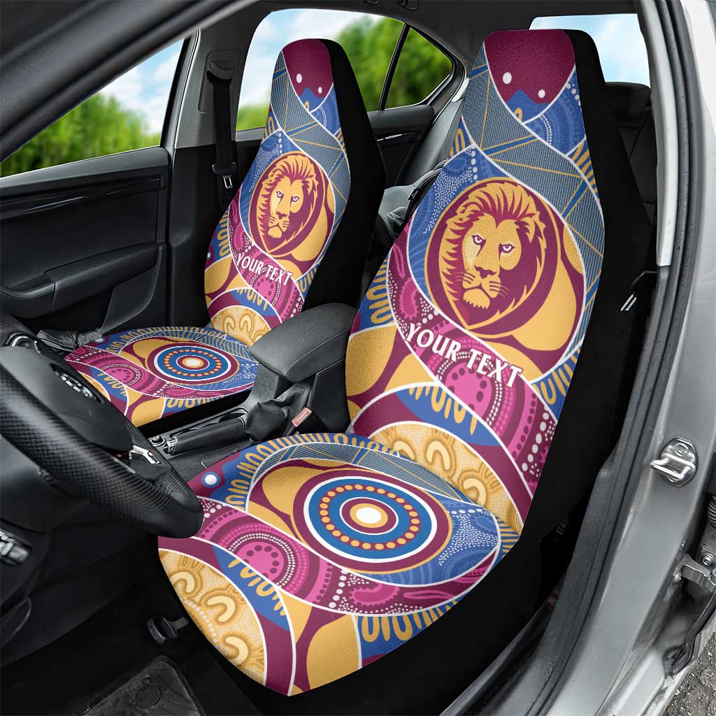 Brisbane Lions Football Custom Car Seat Cover Premiers Proud Aboriginal Art - Aussie Hoodie