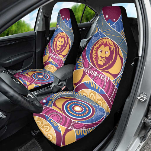 Brisbane Lions Football Custom Car Seat Cover Premiers Proud Aboriginal Art - Aussie Hoodie