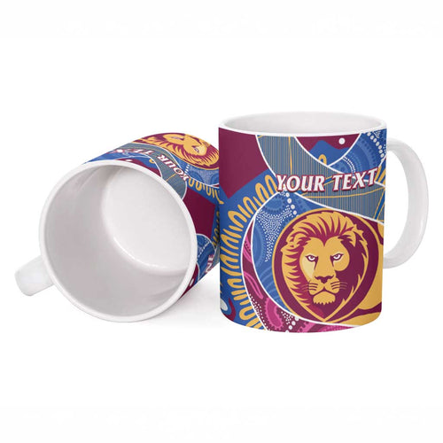 Brisbane Lions Football Custom Ceramic Mug Premiers Proud Aboriginal Art - Aussie Hoodie