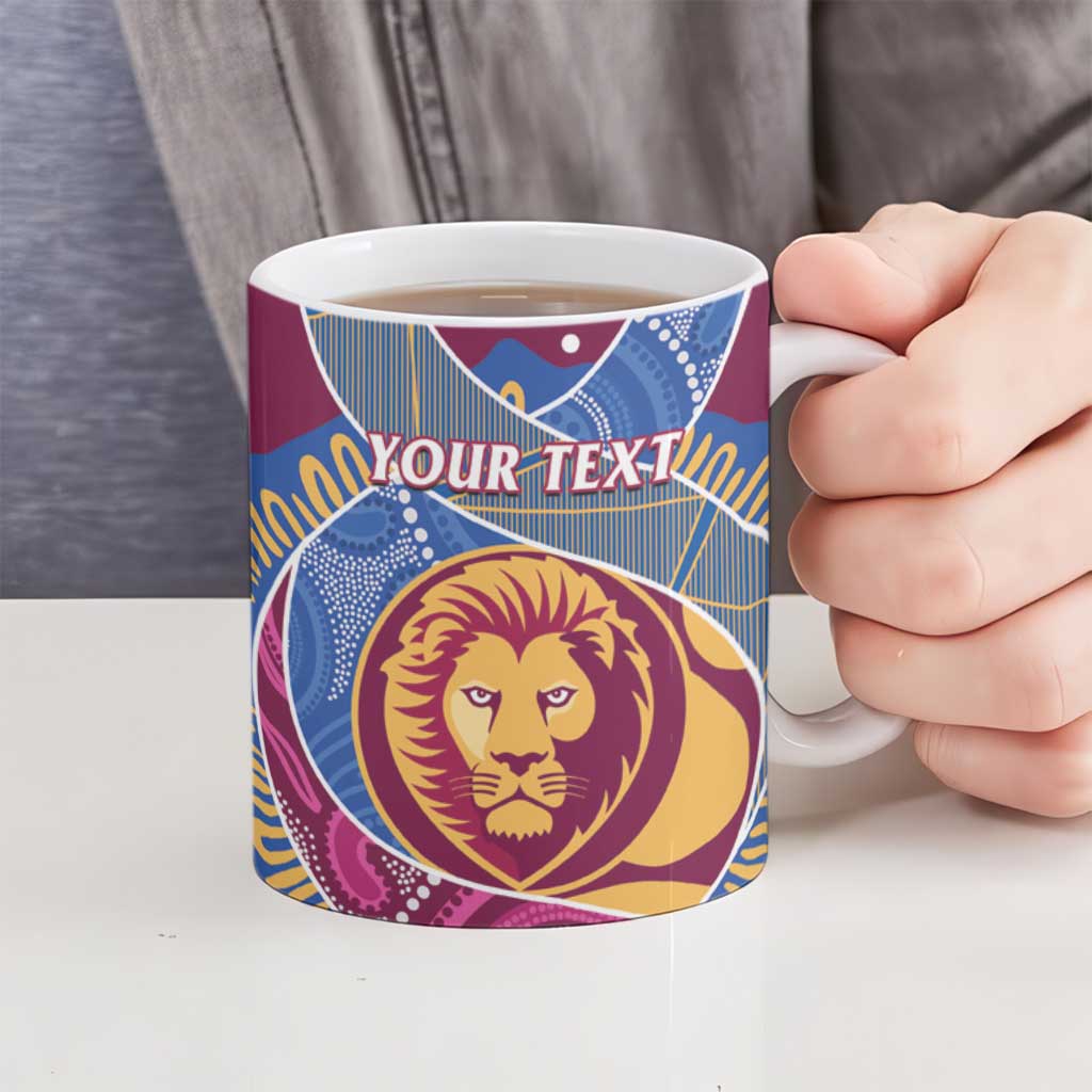 Brisbane Lions Football Custom Ceramic Mug Premiers Proud Aboriginal Art - Aussie Hoodie