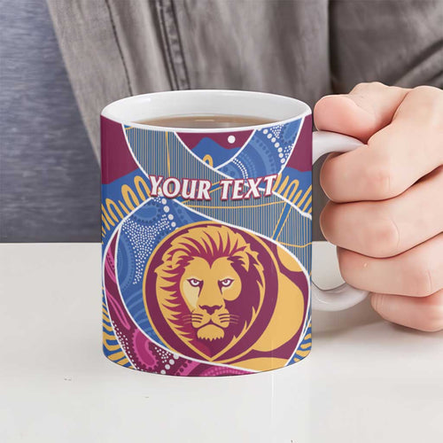 Brisbane Lions Football Custom Ceramic Mug Premiers Proud Aboriginal Art - Aussie Hoodie