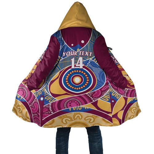 Brisbane Lions Football Custom Cloak Premiers Proud Aboriginal Art - Aussie Hoodie