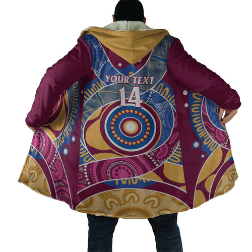 Brisbane Lions Football Custom Cloak Premiers Proud Aboriginal Art - Aussie Hoodie