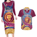 Brisbane Lions Football Custom Couples Matching Long Sleeve Bodycon Dress and Hawaiian Shirt Premiers Proud Aboriginal Art - Aussie Hoodie